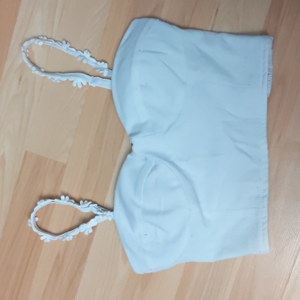Flower Strap Corset Style Crop Top